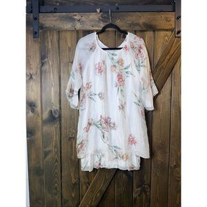 Tempo Paris Floral Silk Blend Chiffon Mini Dress